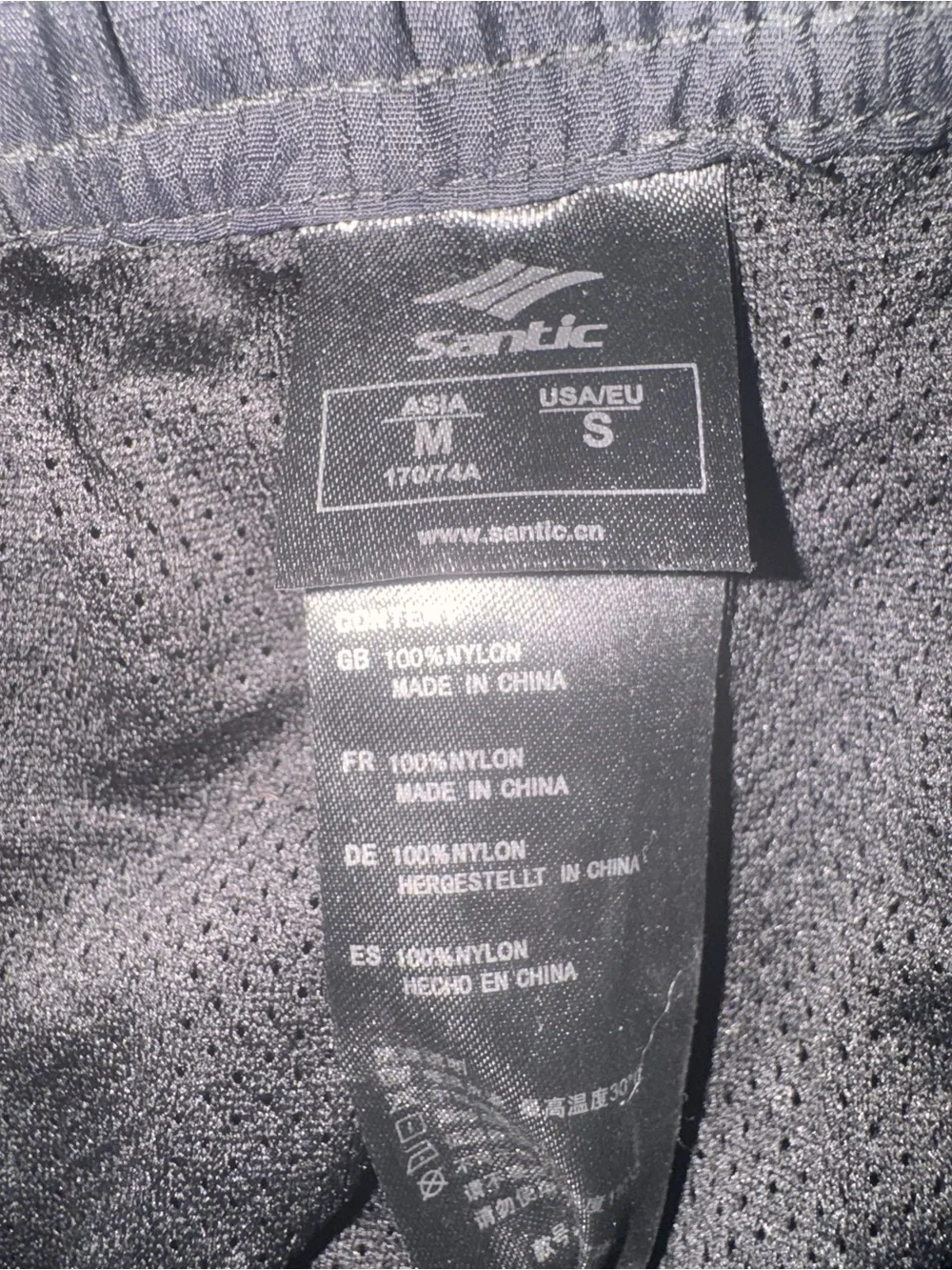 Men's Black Santic Bicycling Shorts with Zippered Side Pockets and Drawstring